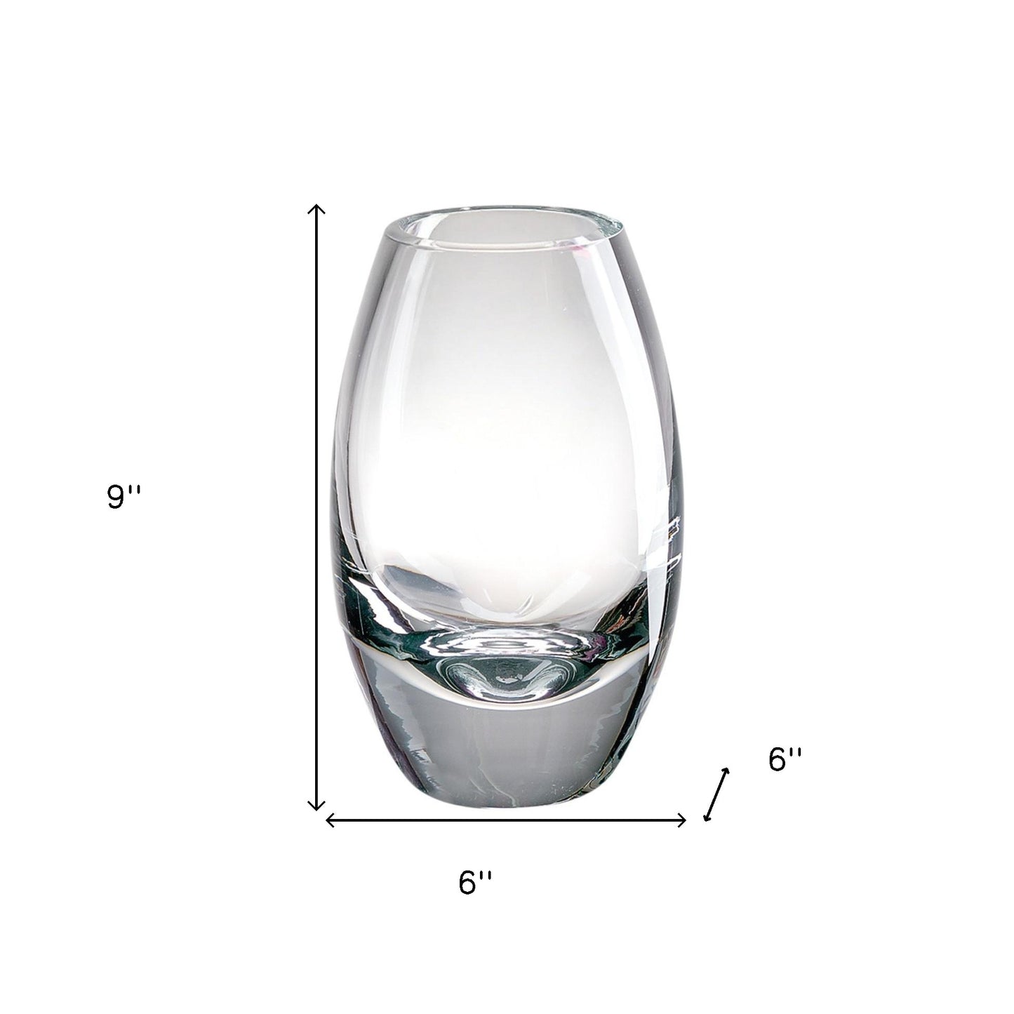 9" Clear Oval Lead Free Crystal Table Vase-4