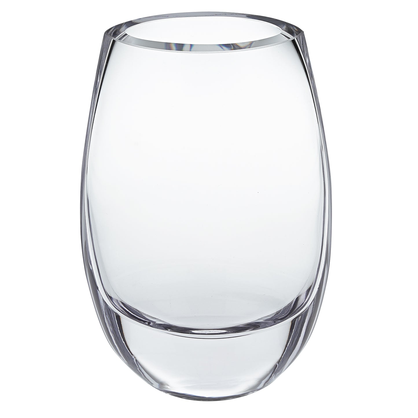 8" Clear Oval Crystal Glass Table Vase-1