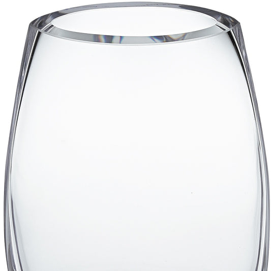 8" Clear Oval Crystal Glass Table Vase-3