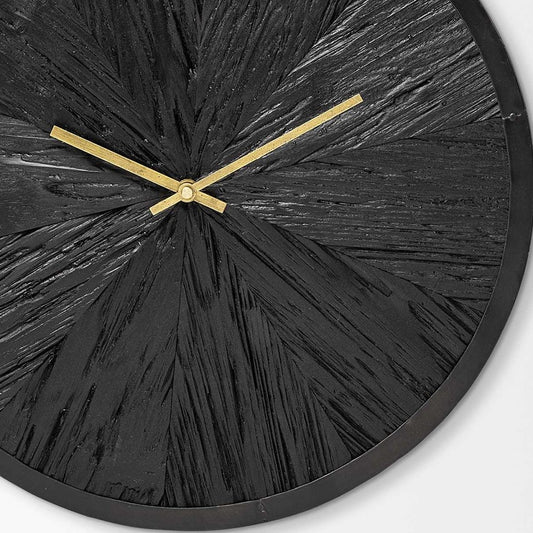 16.5" Round Large Black Modern Wall Clock-3