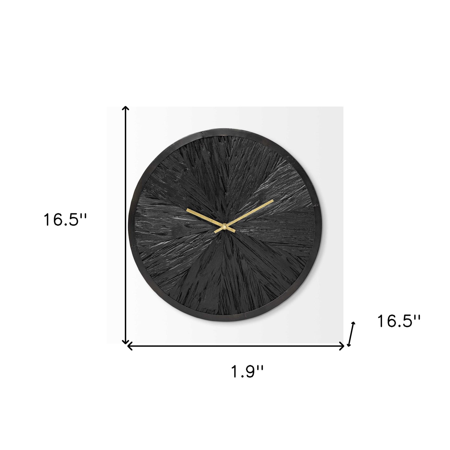 16.5" Round Large Black Modern Wall Clock-4