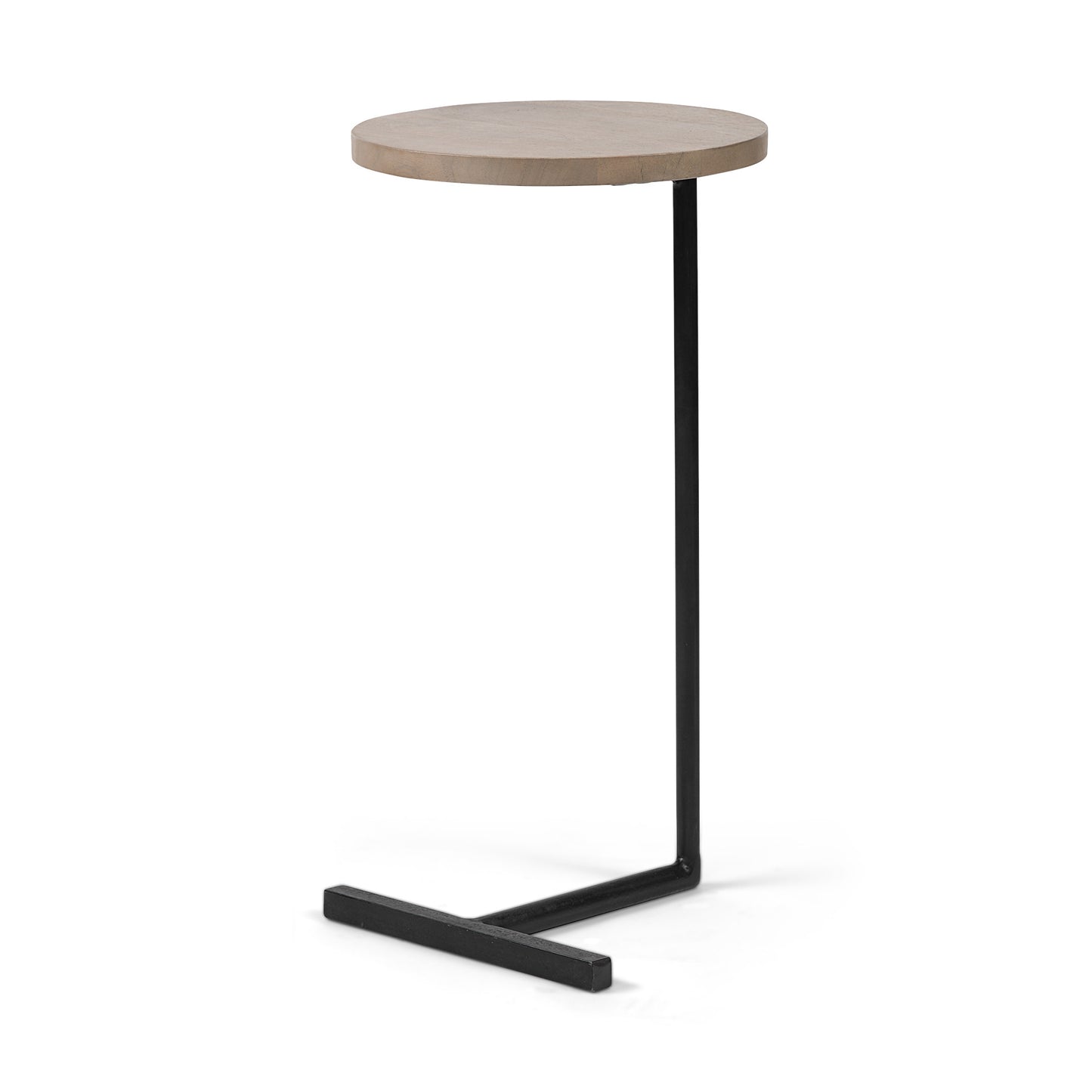 15" Natural and Black Solid Wood and Metal-1
