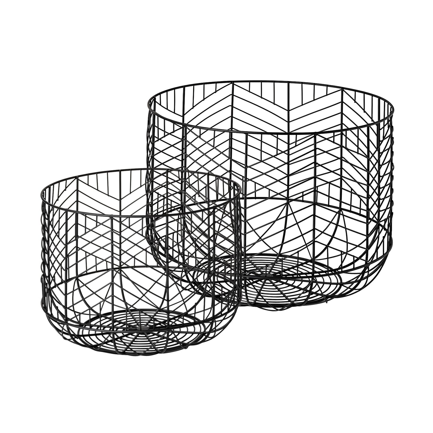 Set of Two Black Metal Tabletop Sculpture-1