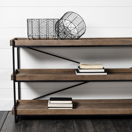 Set of Two Black Metal Tabletop Sculpture-8