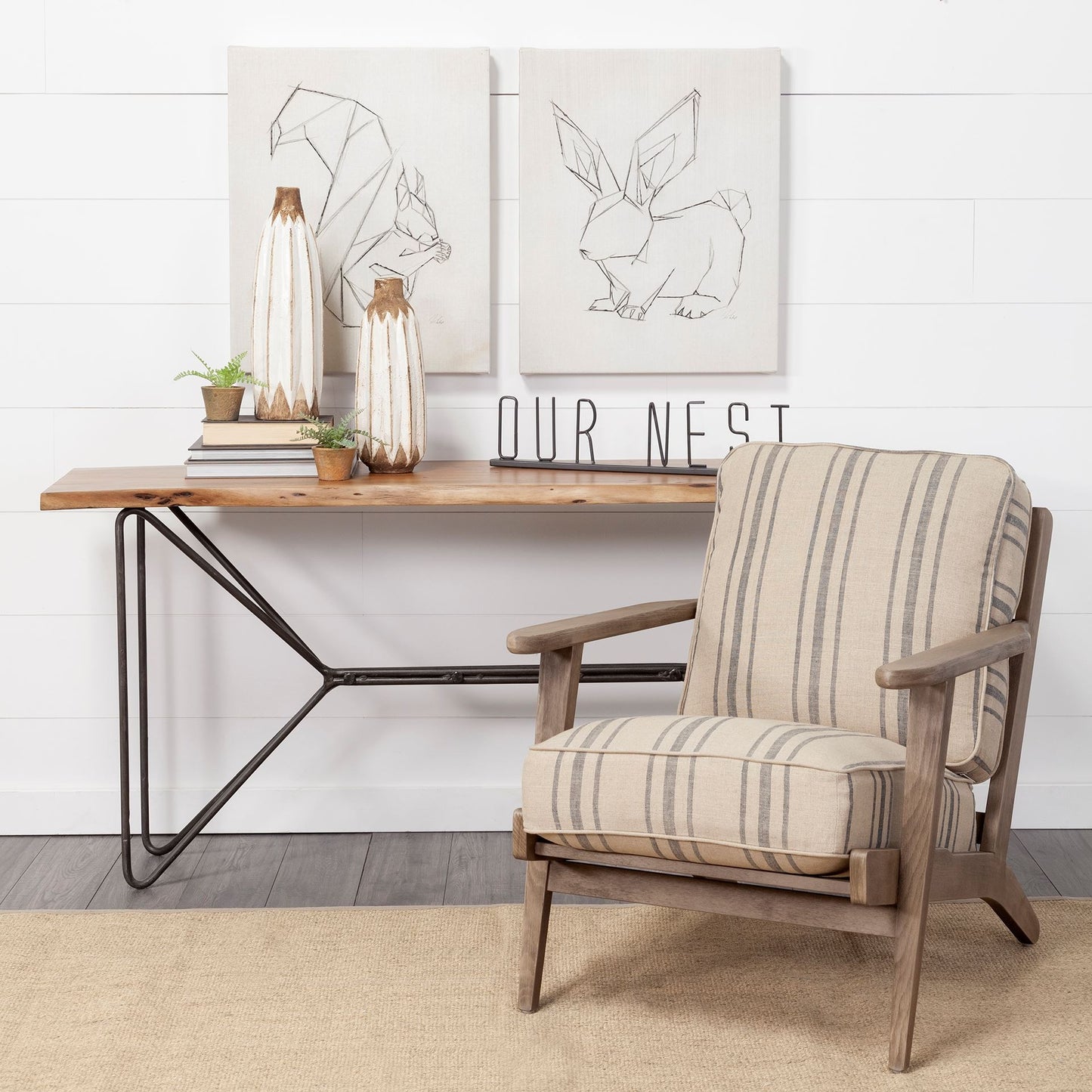 24" Black Metal Our Nest Tabletop Sculpture-7