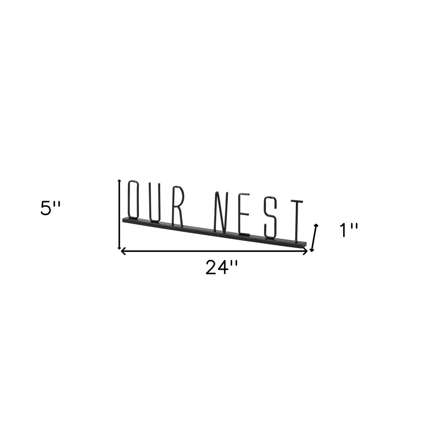 24" Black Metal Our Nest Tabletop Sculpture-8