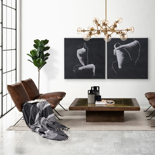 Gold Metal Eighteen Bulb Hanging Chandelier-5