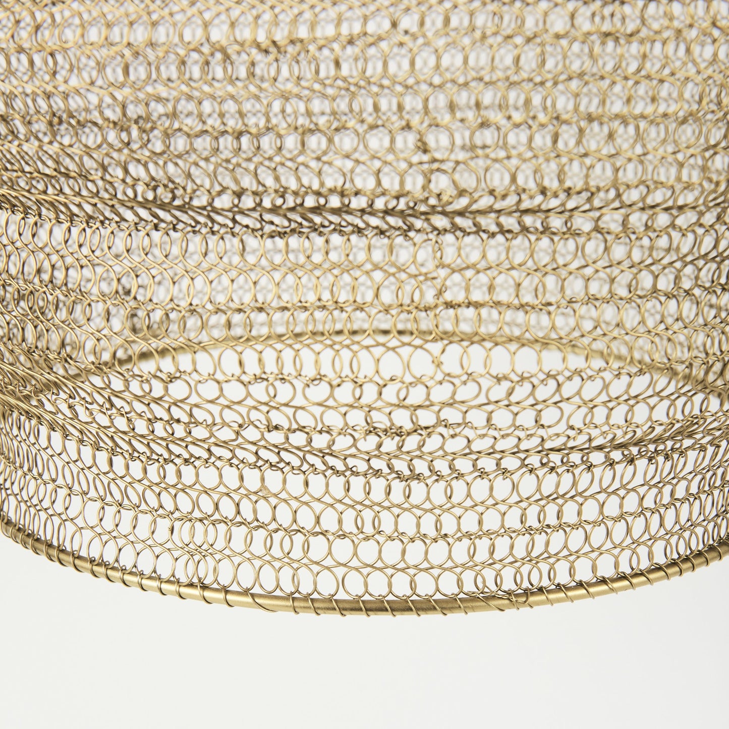 Gold Metal Wire Mesh Hanging Pendant Light-6