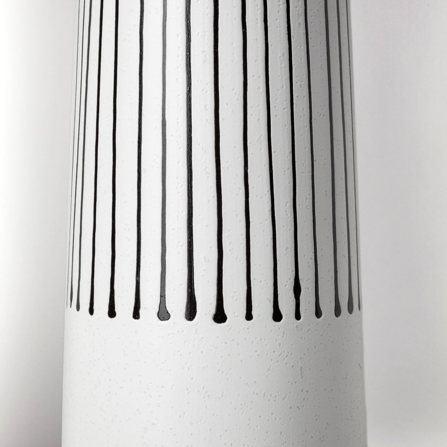 18" Black And White Abstract Cylinder Ceramic Table Vase-4