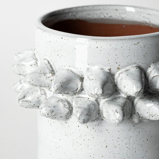 7" Gray Abstract Cylinder Ceramic Table Vase-3