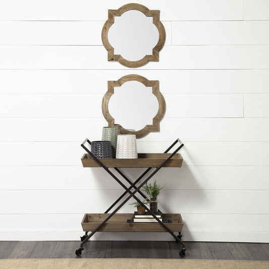 11" Green Abstract Cylinder Metal Table Vase-5