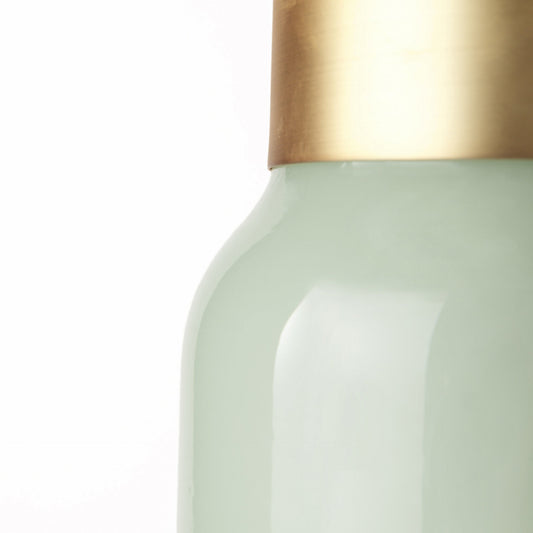 17" Green Abstract Cylinder Crystal Glass Table Vase-3