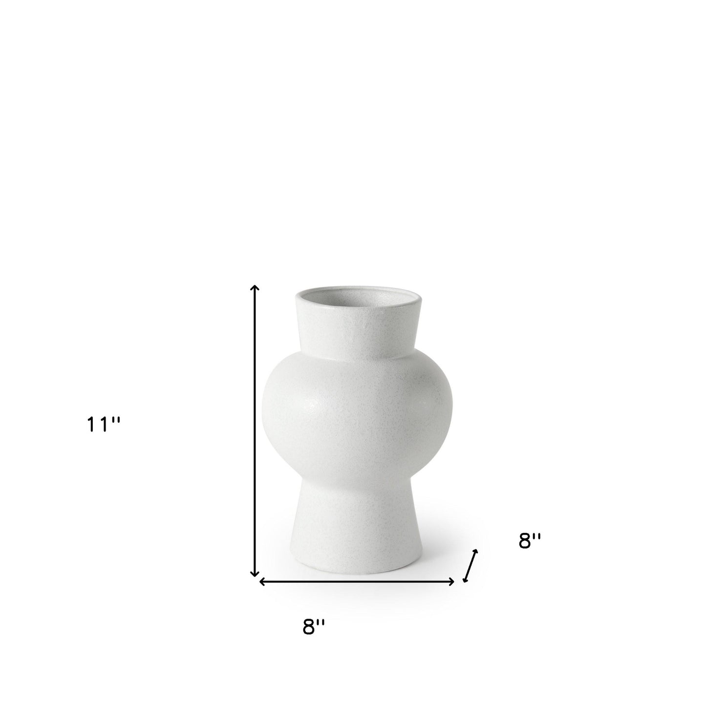 11" White Abstract Cylinder Ceramic Table Vase-6