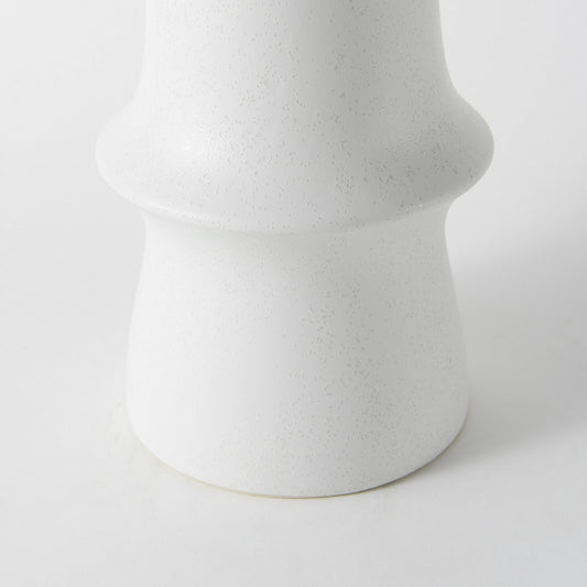 17" White Abstract Cylinder Ceramic Table Vase-2