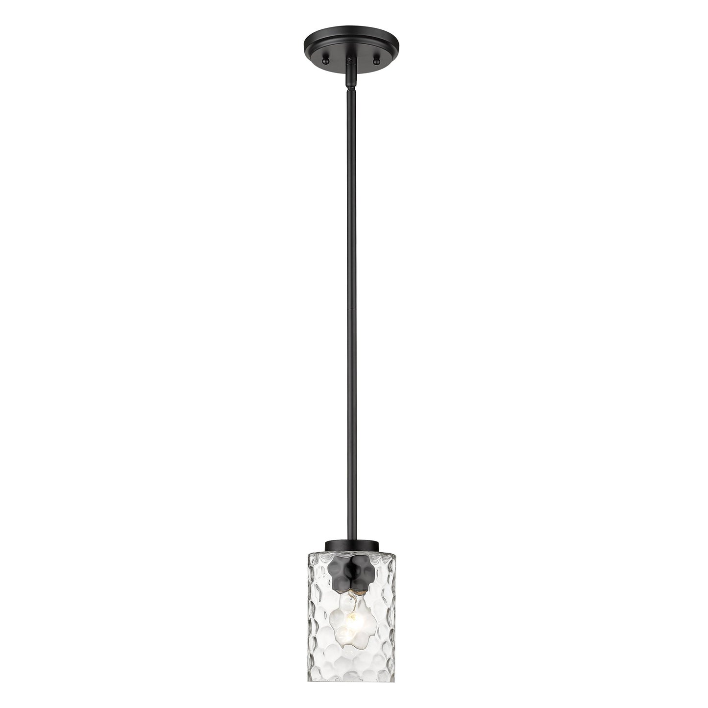 Black Metal and Glass Mini Pendant Hanging Light-0