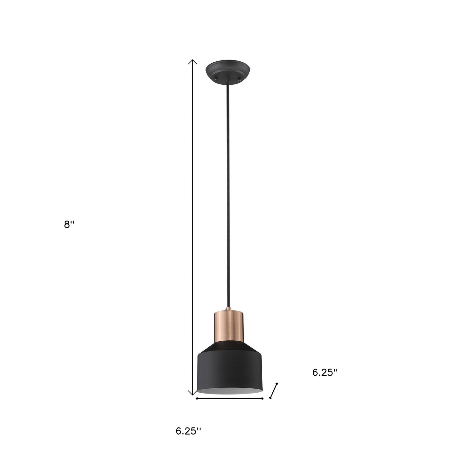 Matte Black and Rose Gold Pendant Hanging Light-5