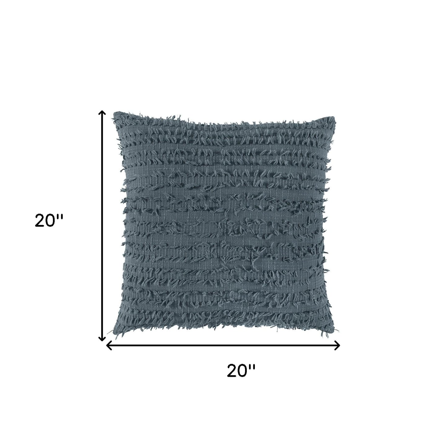 Gray Tasseling Fringe Texture Throw Pillow-4