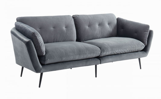 84" Dark Gray Sofa With Black Legs-2