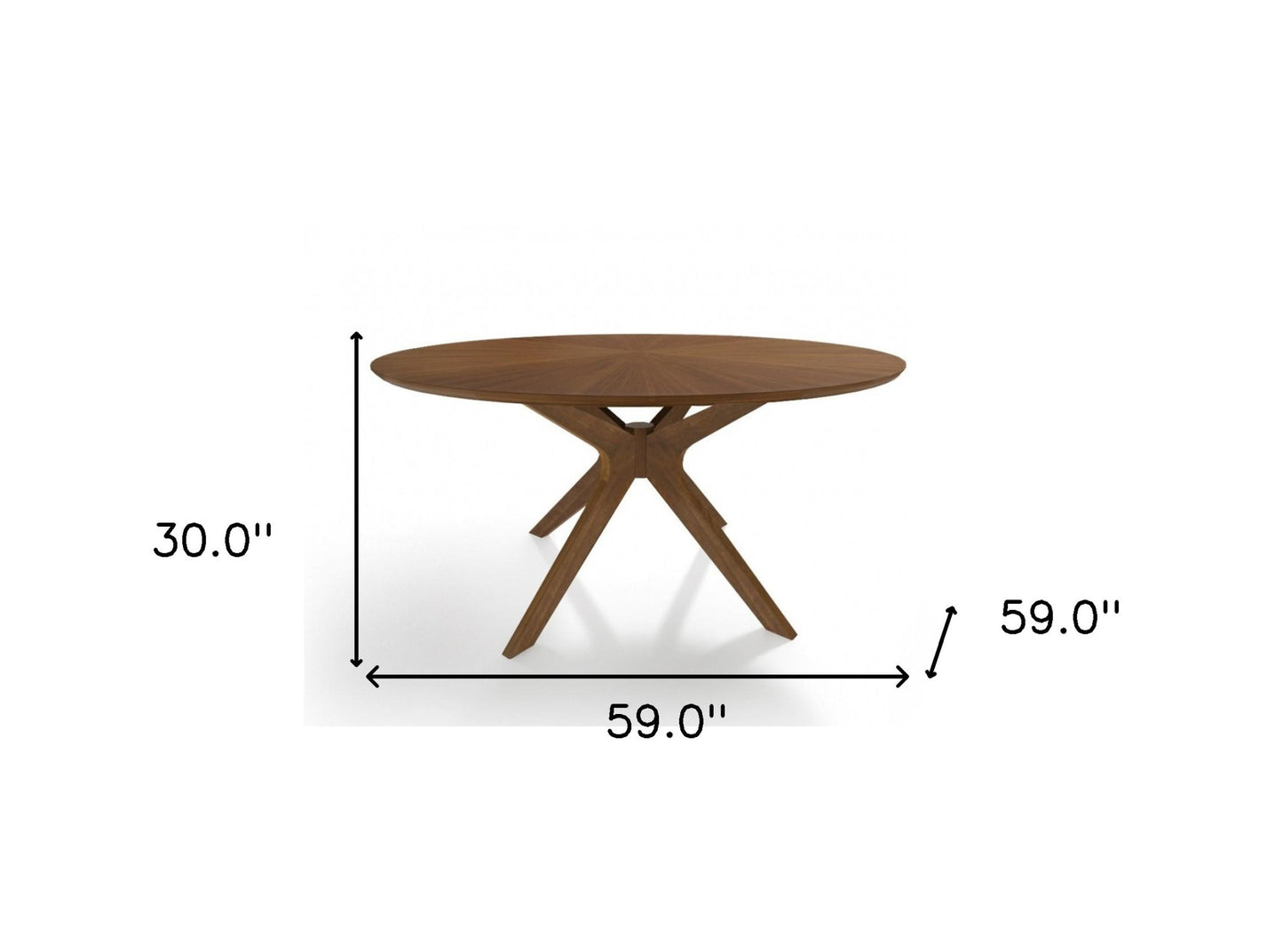 59" Brown Rounded Pedestal Base Dining Table-4