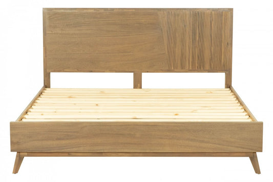 Natural Wood King Bed Frame-2