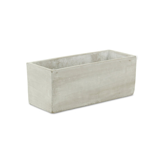 9" Light Gray Cement Indoor Outdoor Rectangular Pot Planter-4
