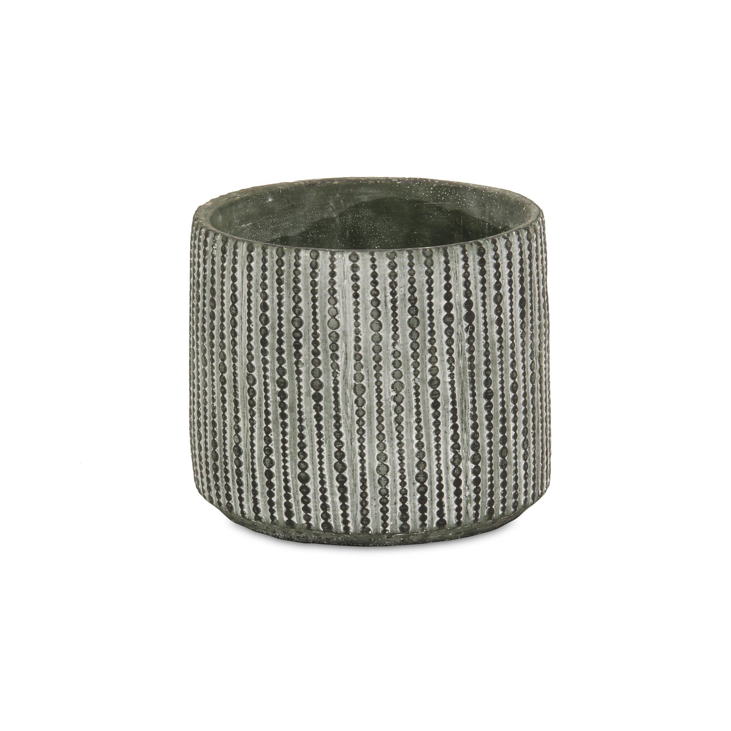 7" Gray Dot Cement Indoor Outdoor Round Pot Planter-3