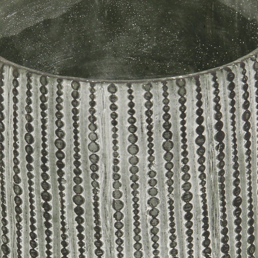 7" Gray Dot Cement Indoor Outdoor Round Pot Planter-4