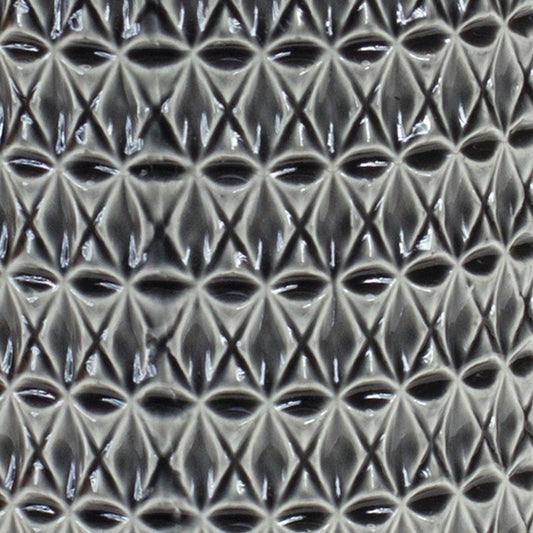 15" Gray Geometric Cylinder Terracotta Table Vase-2