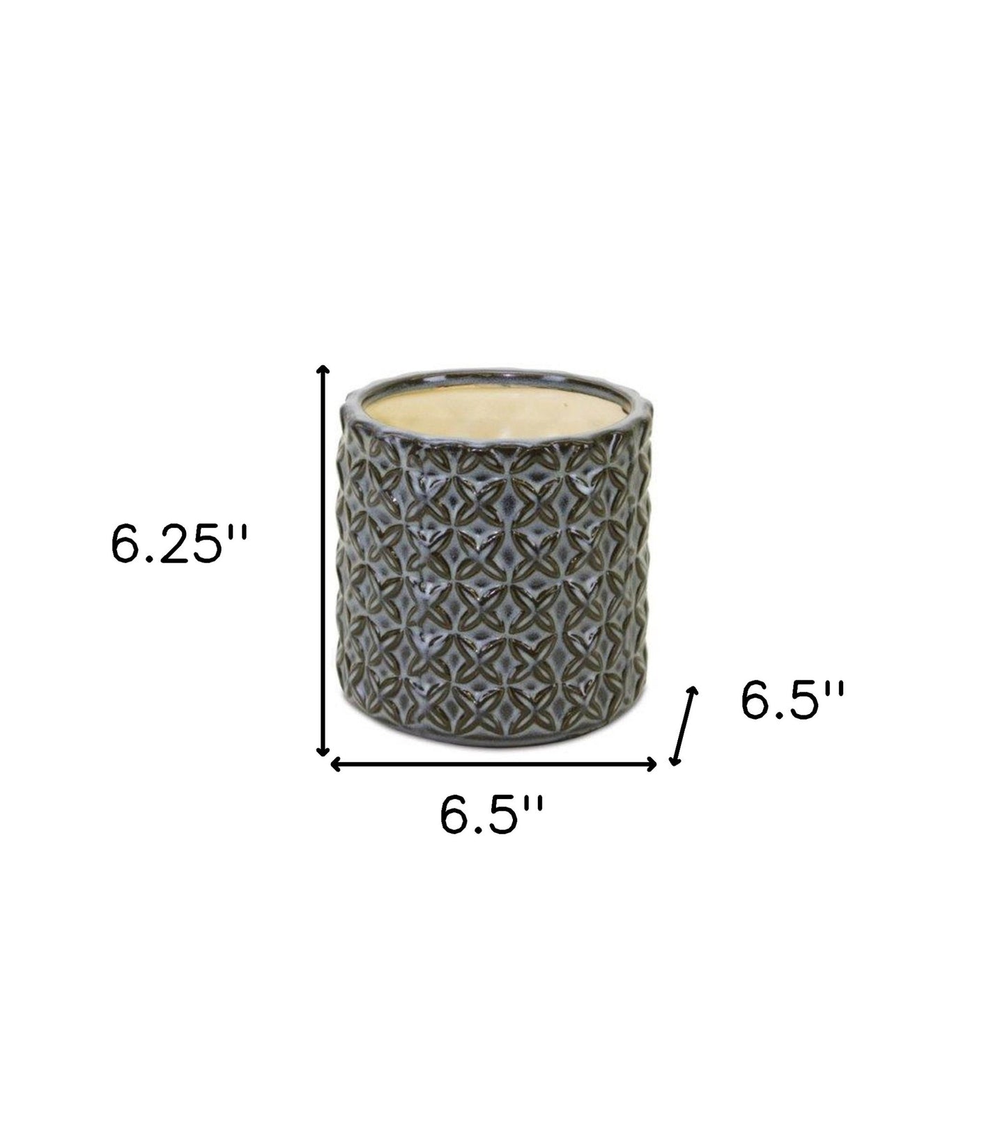 Gray and Brown Set of Two Clay 7.20346 ounce Round Pot Planter-7