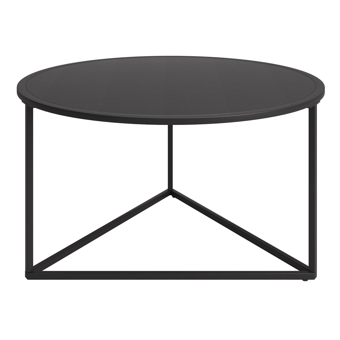 33" Black Steel Round Coffee Table-0