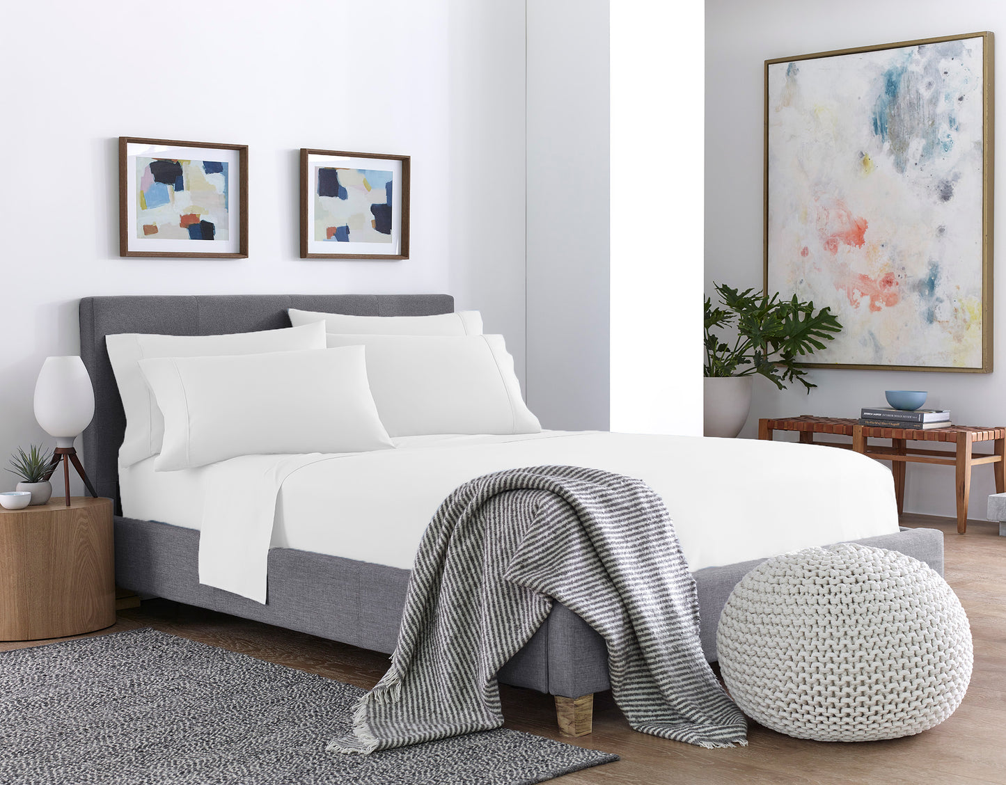 Six Piece White Microfiber Sheet Set-5