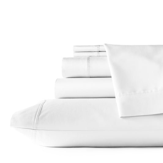 Six Piece White Tencel Lyocell King Sheet Set-2