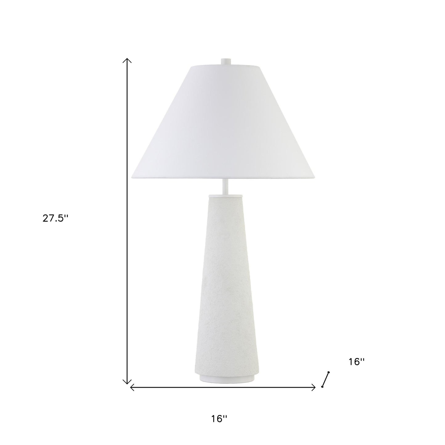 28" White Ceramic Table Lamp With White Cone Shade-5