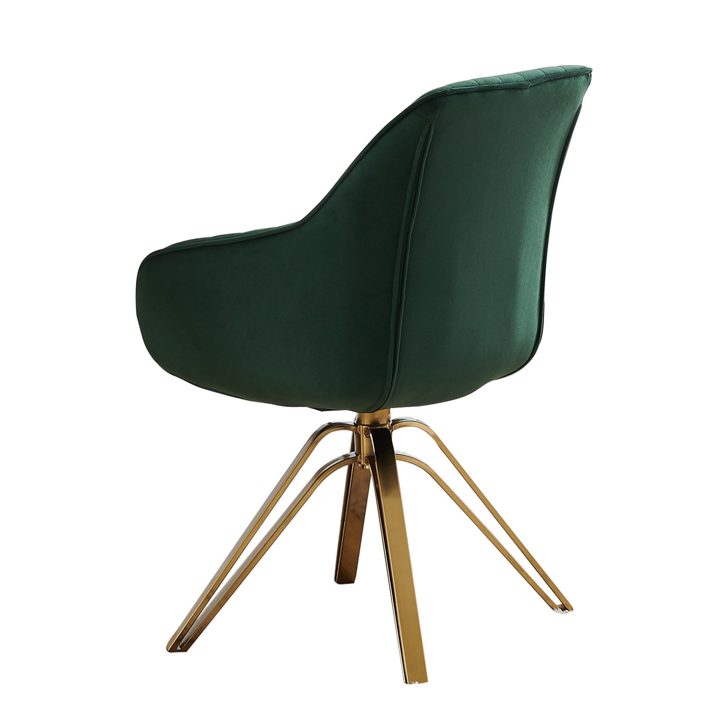 23" Green Velvet And Gold Swivel Arm Chair-1