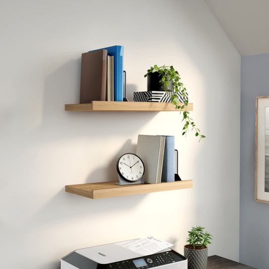 23" Oak Wood Wall Mounted Floating Shelf-5