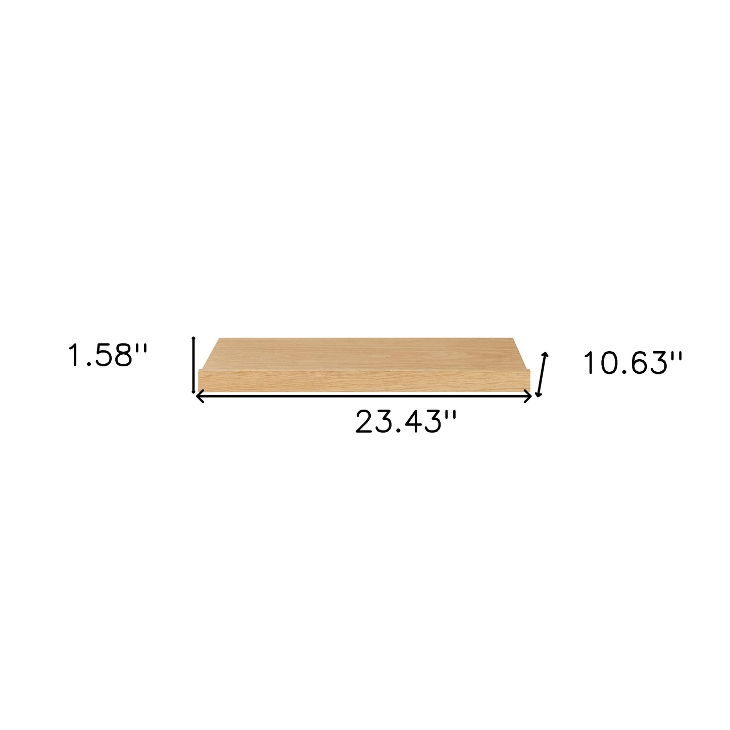 23" Oak Wood Wall Mounted Floating Shelf-6