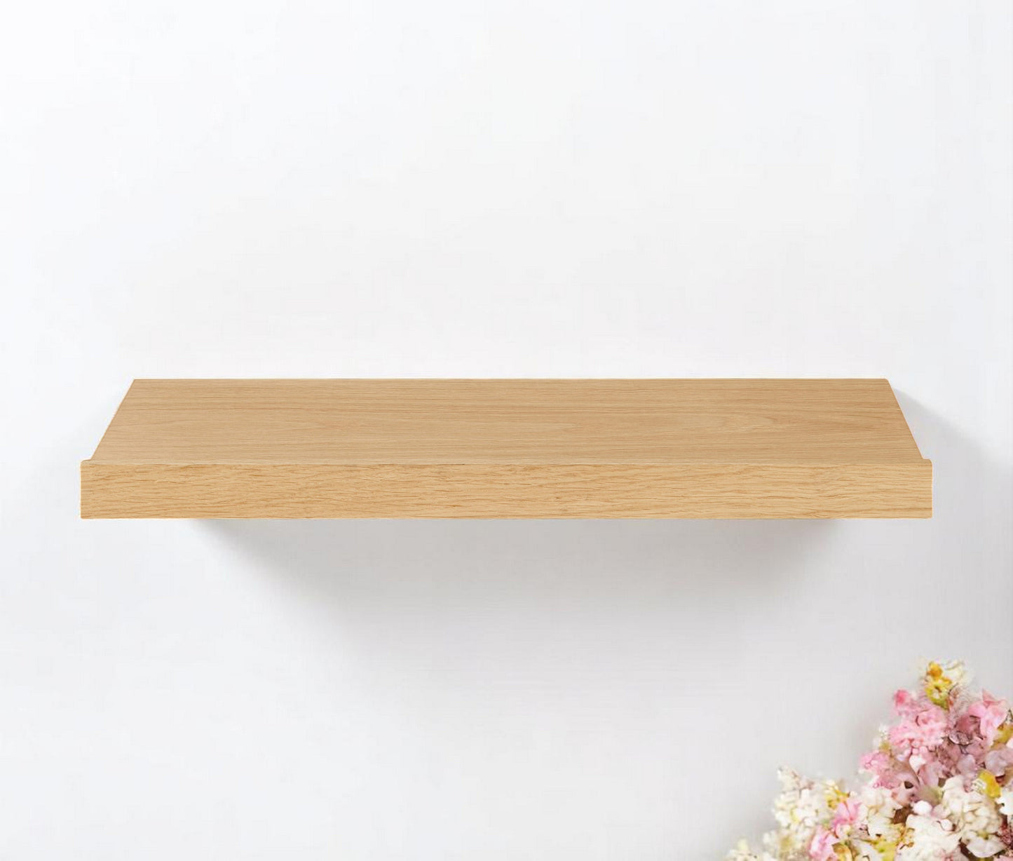 23" Oak Wood Wall Mounted Floating Shelf-0
