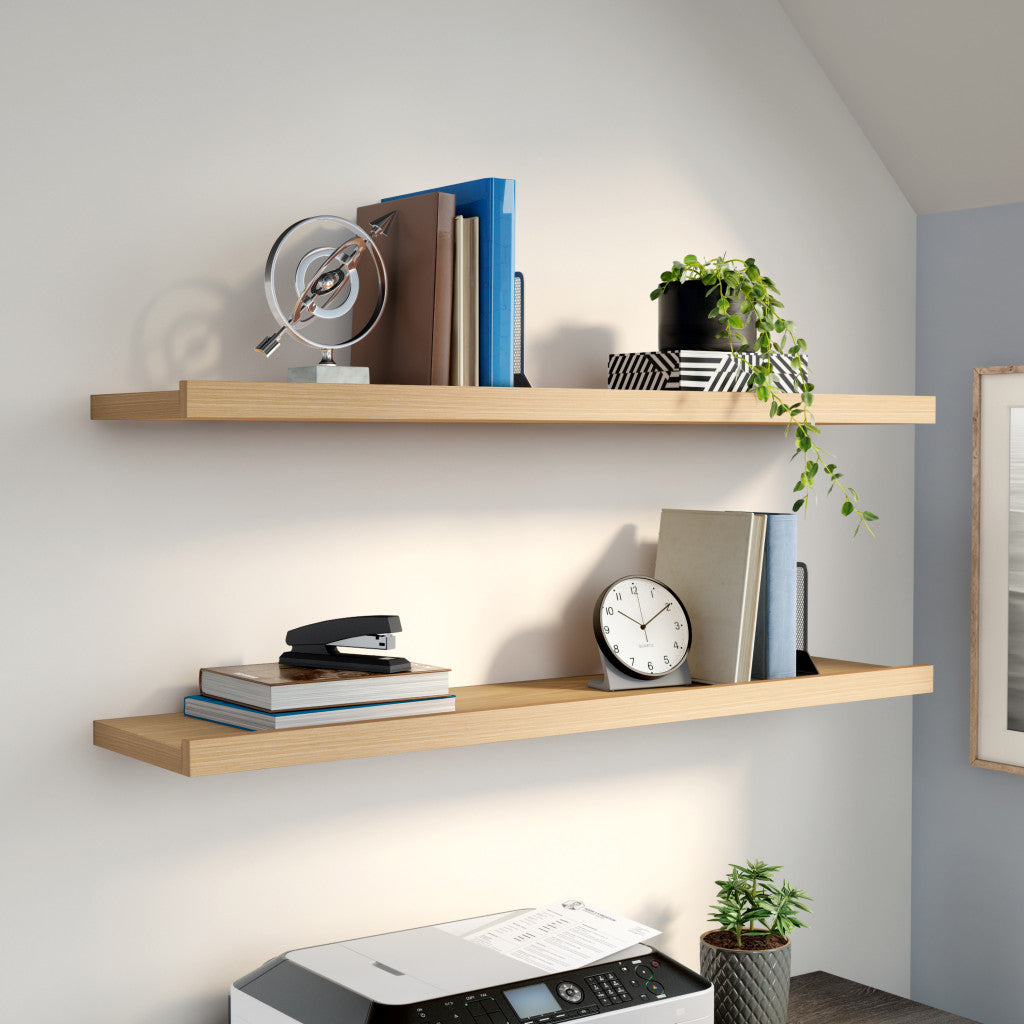 47" Natural Wood Wall Mounted Floating Shelf-5