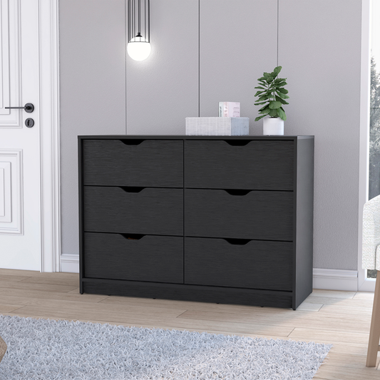 42" Black Four Drawer Dresser-5