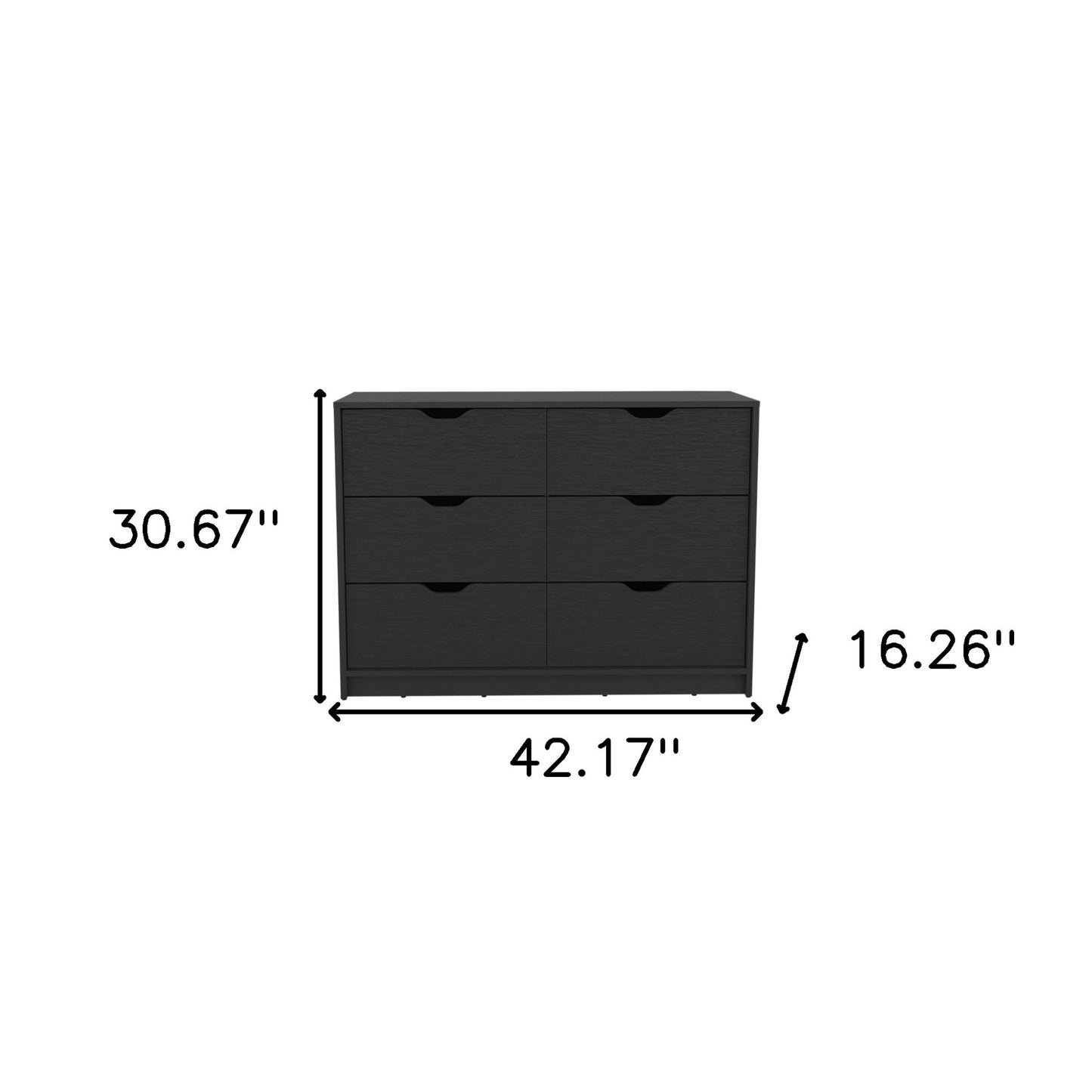 42" Black Four Drawer Dresser-7