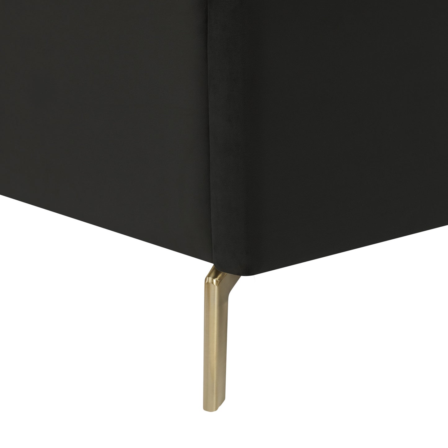 Black Velvet Upholstered Queen Bed Frame-4