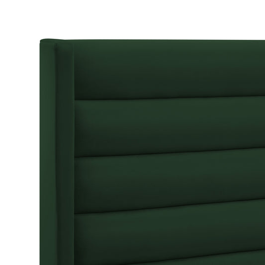 Green Velvet Upholstered Queen Bed Frame-5