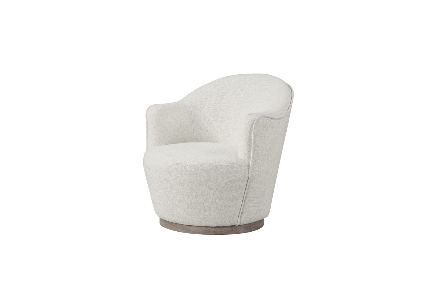 27" Off White Fabric Swivel Barrel Chair-1
