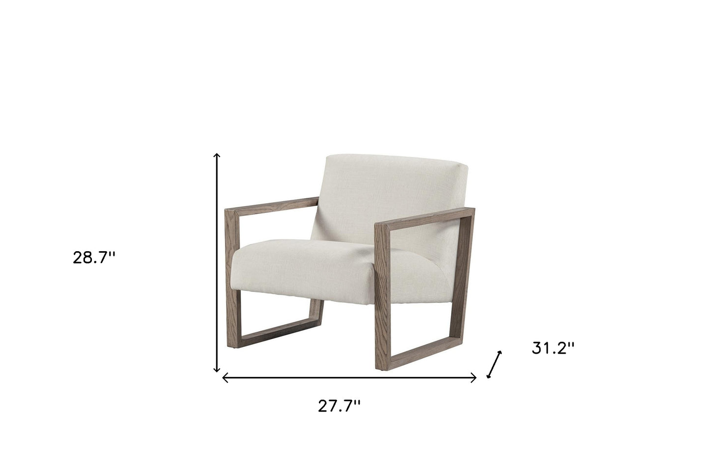 28" Off White and Ash Gray Fabric Lounge Chair-5