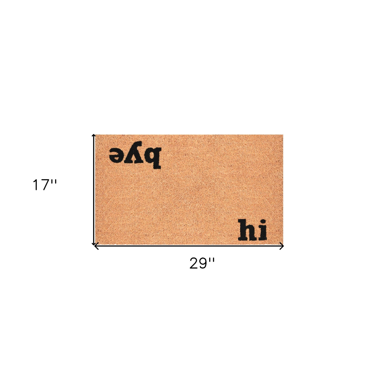 17" X 29" Natural and Black Coir Hi Bye Outdoor Door Mat-2
