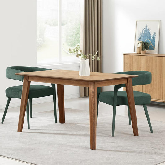 Set of Two Green Upholstered Linen Open Back Dining Side Chairs-0