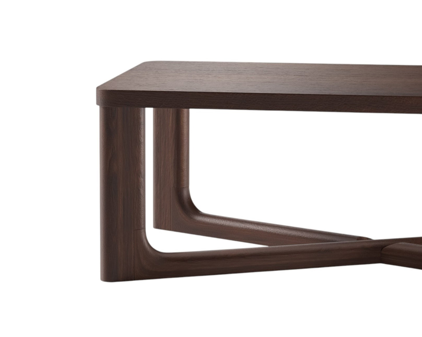 50" Walnut Solid Wood Cross Legs Coffee Table-2