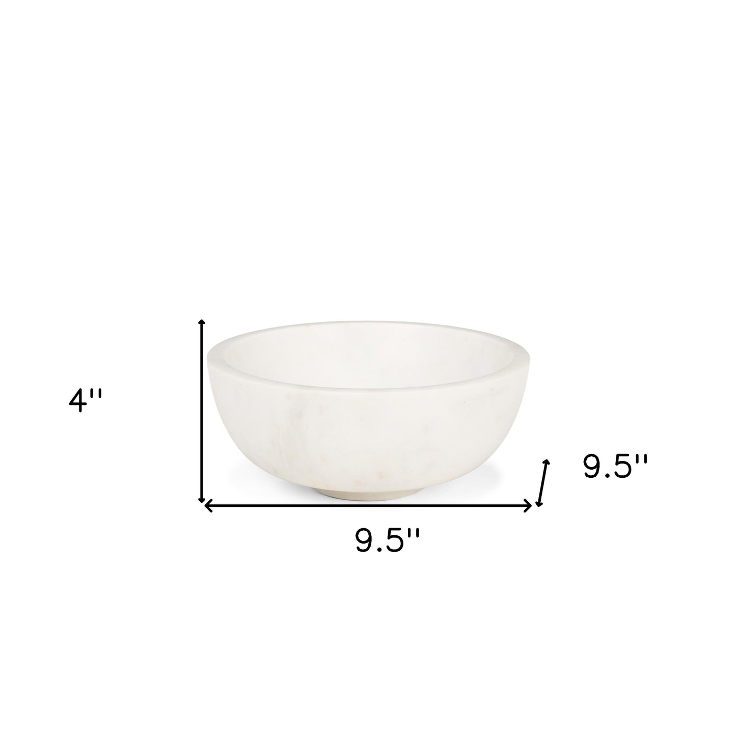 10" White Marble Round Centerpiece Bowl-4