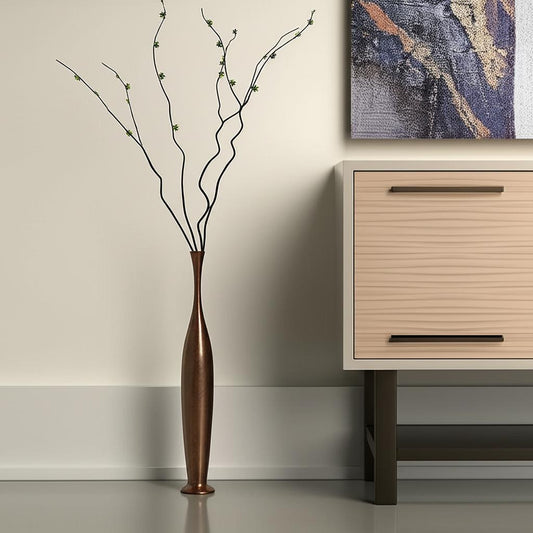 41" Burnished Brown Aluminum Floor Vase-0