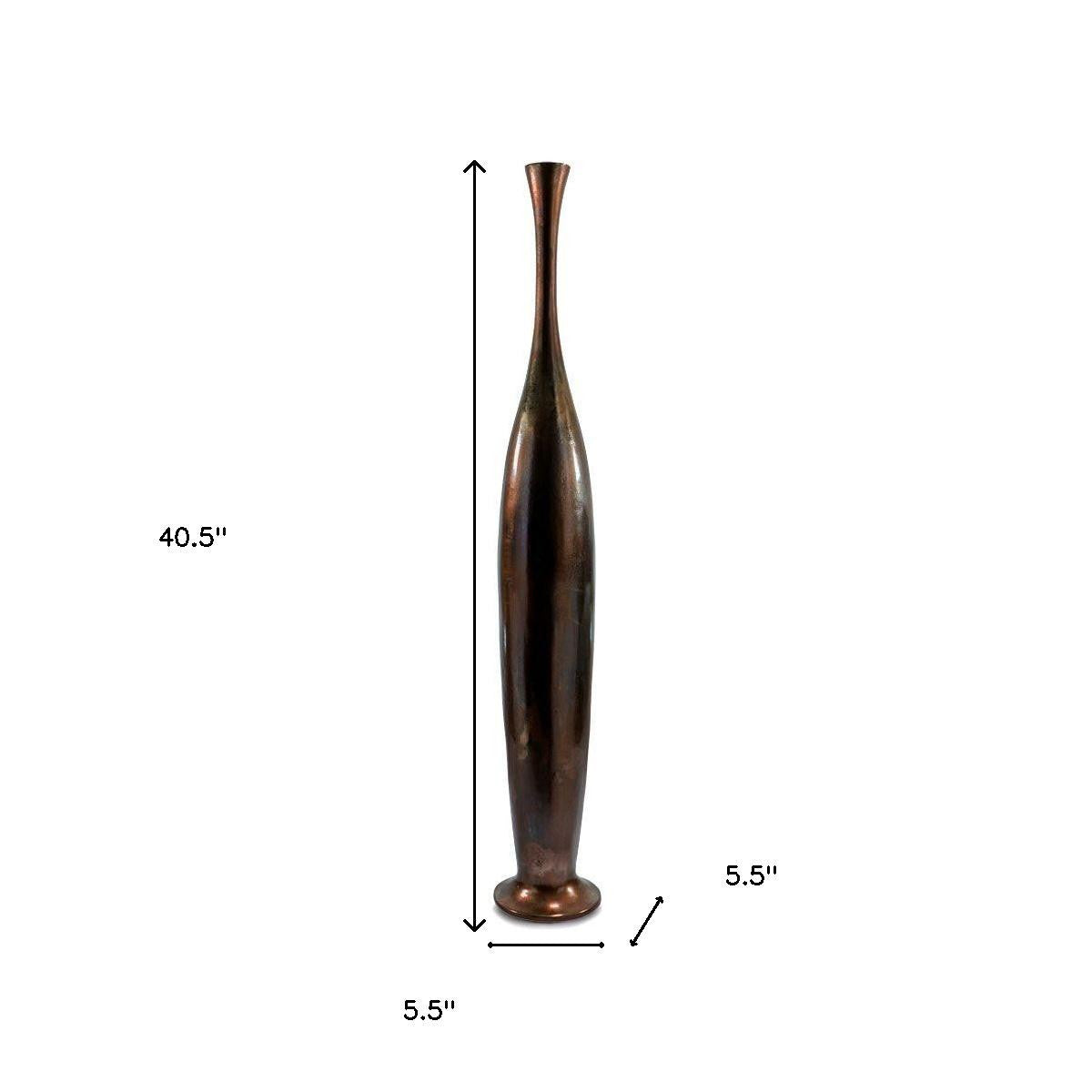 41" Burnished Brown Aluminum Floor Vase-6